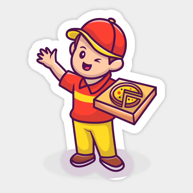Courier With Pizza Box Sticker by Catalyst Labs